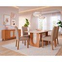 Ver imagem 2 de Conjunto de Mesa de Jantar Tampo de Vidro Off White Valentina 1,30 e 4 Cadeiras Paola Cinamomo/