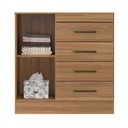 Ver imagem 2 de Cômoda 4 Gavetas 1 Porta com Rodizios Chile Amêndola Touch