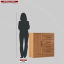 Ver imagem 3 de Cômoda 4 Gavetas 1 Porta com Rodizios Chile Amêndola Touch