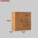 Ver imagem 5 de Cômoda 4 Gavetas 1 Porta com Rodizios Chile Amêndola Touch