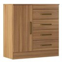 Ver mais imagens de Cômoda 4 Gavetas 1 Porta com Rodizios Chile Amêndola Touch