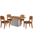 Ver imagem 2 de Mesa de Jantar Diane 120cm Tampo Mdf Laminado com 4 Cadeiras Copper Moderna Mobília