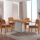 Ver imagem 1 de Mesa de Jantar Diane 120cm Tampo Mdf Laminado com 4 Cadeiras Copper Moderna Mobília
