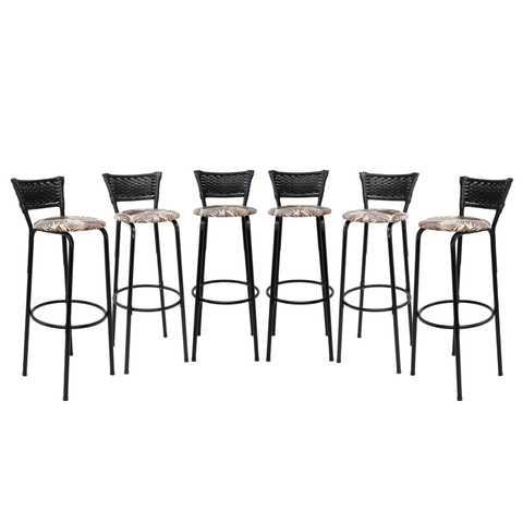 Kit 6 Cadeiras Alta 80cm para Balcão Ilha Bancada Área Gourmet Bar Piscina Banqueta Itagold