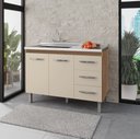 Ver imagem 2 de Balcão de Cozinha sem Tampo 2 Portas 3 Gavetas 120cm Bianca Savana/off White - Moblis