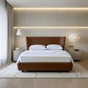 Ver imagem 5 de Cama Japonesa com Cabeceira Corea Seo Queen Courino Marrom - Sallar Home