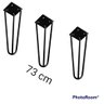 Kit com 3 Pés de Ferro Hairpin Legs 73 Cm Preto Medcombo - 1