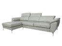 Ver imagem 4 de Sofá de Couro Hannover 3 Lugares com Chaise Baú Esquerda - Soft Gray