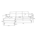 Ver mais imagens de Sofá de Couro Hannover 3 Lugares com Chaise Baú Esquerda - Soft Gray