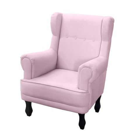 Poltrona de Amamentação Elisa Suede Rosa Bebê
