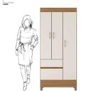 Ver mais imagens de Guarda Roupa Solteiro Wend 3 Portas de Bater 2 Gavetas MDP Off White Demóbile 80cm