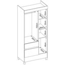 Ver imagem 6 de Guarda Roupa Solteiro Wend 3 Portas de Bater 2 Gavetas MDP Off White Demóbile 80cm