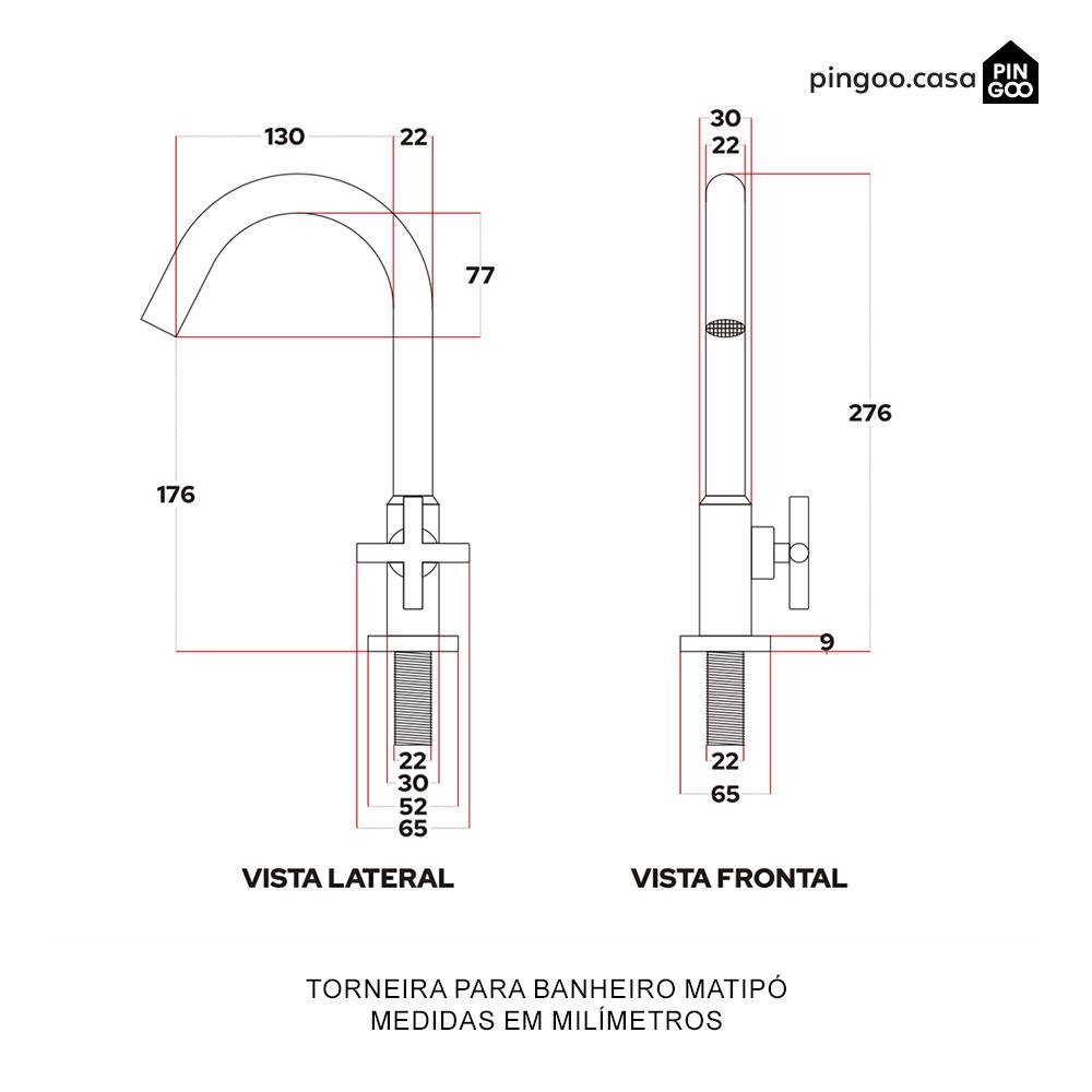 Torneira para Banheiro Matipó Pingoo.casa - Preto - 6