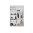 Ver imagem 2 de Guarda Roupa Casal Modulado de Canto 9 Portas de Bater 2 Gavetas MDP com Espelhos Branco Multimó