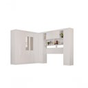 Ver imagem 6 de Guarda Roupa Casal Modulado de Canto 9 Portas de Bater 2 Gavetas MDP com Espelhos Branco Multimó