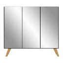 Ver imagem 6 de Sapateira Retrô com Espelho 3 Portas Nina Multimóveis MP6022 Preta/Natural