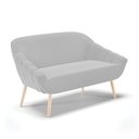 Ver imagem 3 de Kit 01 Namoradeira 02 Lugares e 02 Poltronas Giovana Suede Pés Palito Natural - D’Rossi - Cinza