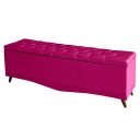 Ver imagem 3 de Kit Cabeceira de Cama Box e Calçadeira Baú Malibu Queen 160 Cm Suede Rosa Pink do Lar Móveis
