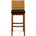 Ver imagem 6 de Kit 03 Banquetas Altas Cozinha Sala Jantar Fixa Mila B04 Couríssimo Whisky Couríssimo Preto - Lyam D