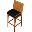 Ver imagem 7 de Kit 03 Banquetas Altas Cozinha Sala Jantar Fixa Mila B04 Couríssimo Whisky Couríssimo Preto - Lyam D