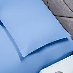 Fronha 70cm X 50cm Avulsa Capa para Travesseiro Envelope 100% Poliéster 180 Fios Colorida Azul - 2