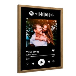 Quadro Personalizado com Foto e Música Spotify em Moldura Caixa Tacolado Papel de Parede 20 X 30cm M - 4