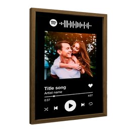 Quadro Personalizado com Foto e Música Spotify em Moldura Caixa Tacolado Papel de Parede 20 X 30cm M - 5