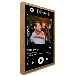 Quadro Personalizado com Foto e Música Spotify em Moldura Caixa Tacolado Papel de Parede 20 X 30cm M - 6