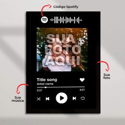 Quadro Personalizado com Foto e Música Spotify em Moldura Caixa Tacolado Papel de Parede 20 X 30cm M - 2