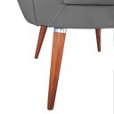 Ver imagem 5 de Poltrona Decorativa Pétala de Flor para Esmalteria Veludo Cinza em Pés Palito Madeira Maciça