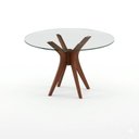 Ver imagem 6 de Mesa de Jantar 4 Lugares Redonda Vidro 110cm Pampa Marrom/Nozes