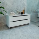 Ver imagem 6 de Balcao Gabinete com 2 Gavetas e 4 Rodizios Bn3643 Branco Tecno Mobili