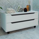Ver imagem 2 de Balcao Gabinete com 2 Gavetas e 4 Rodizios Bn3643 Branco Tecno Mobili