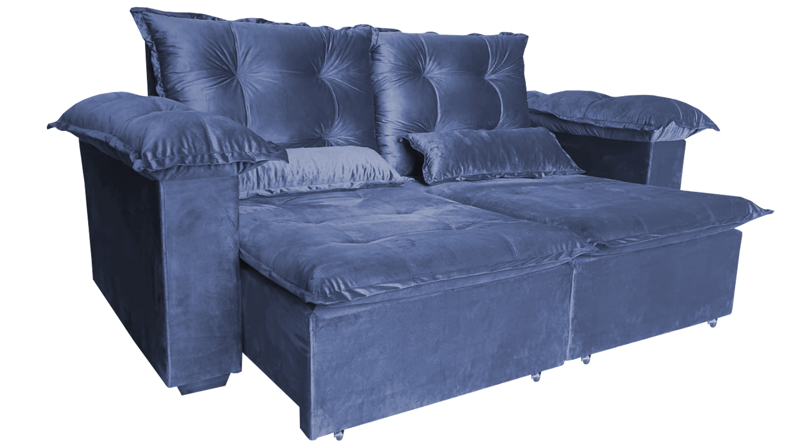 Sofá Retrátil e Reclinável 3 Lugares 2,00m Roma Espuma densidade 33 Pillow Top Cinza