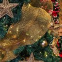 Ver imagem 7 de Kit 2 Telas Decorativa Fita Malha Tule Dourado Natal 15cm X 5 Metros - Magizi