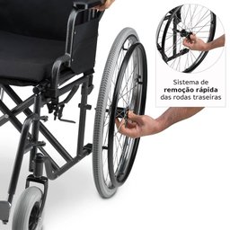 Cadeira de Rodas Dobrável Dellamed em Aço até 120kg D400 T48 6608 - 7