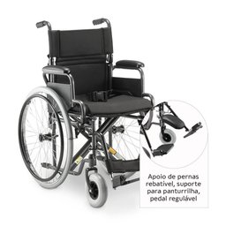 Cadeira de Rodas Dobrável Dellamed em Aço até 120kg D400 T48 6608 - 5