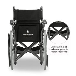 Cadeira de Rodas Dobrável Dellamed em Aço até 120kg D400 T48 6608 - 6