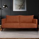 Ver imagem 1 de Sofá Living 2 Lugares com Pés de Ferro Almofadas Soltas 180cm Saiph Bouclê Terracota G63 - Gran Belo