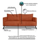 Ver imagem 3 de Sofá Living 2 Lugares com Pés de Ferro Almofadas Soltas 180cm Saiph Bouclê Terracota G63 - Gran Belo