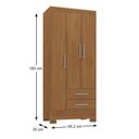 Ver imagem 2 de Guarda-roupa Solteiro 3 Portas 2 Gavetas Rio Grande Cinamomo - Rodial