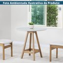 Ver imagem 3 de Mesa Jantar Redonda Paixões Nacional Móveis 80cm (larg) Base Madeira Amêndoa Tampo Vidro Cor Branco