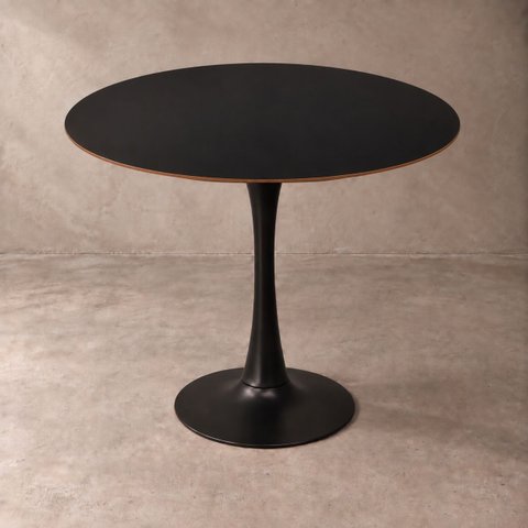 Mesa de Jantar Redonda Saarinen Basic 90cm Preta Design Moderno