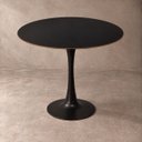 Ver imagem 1 de Mesa de Jantar Redonda Saarinen Basic 90cm Preta Design Moderno