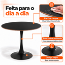 Ver imagem 3 de Mesa de Jantar Redonda Saarinen Basic 90cm Preta Design Moderno