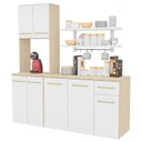 Ver imagem 2 de Balcão Auxiliar Torre Quente Suspensa 15cm Cozinha Completa Modulada Compacta Aura Bege/Dubai/Branco