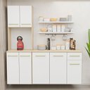 Ver imagem 6 de Balcão Auxiliar Torre Quente Suspensa 15cm Cozinha Completa Modulada Compacta Aura Bege/Dubai/Branco