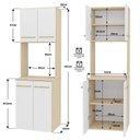 Ver imagem 3 de Balcão Auxiliar Torre Quente Suspensa 15cm Cozinha Completa Modulada Compacta Aura Bege/Dubai/Branco