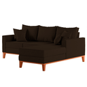 Ver imagem 4 de Sofá 3 Lugares Beny com Chaise Direito Corino Marrom