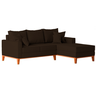 Sofá 3 Lugares Beny com Chaise Direito Corino Marrom - 1